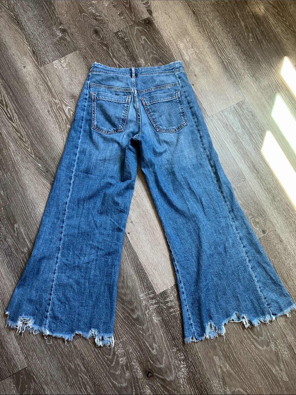 Pilcro Raw Hem Ankle Wide Leg Jeans - Picture 12 of 15